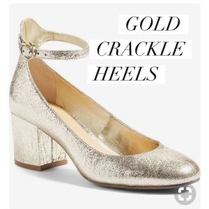 NWT BP Gold Crackled Ankle Straps Size 5.5